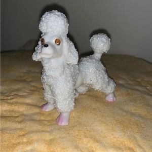 White Glass Poodle Made in Japan 2 1/2 x 3  - few Cosmetic spots